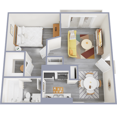 a floor plan of a one bedroom apartment